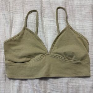 Madewell Linen Green Crop Top